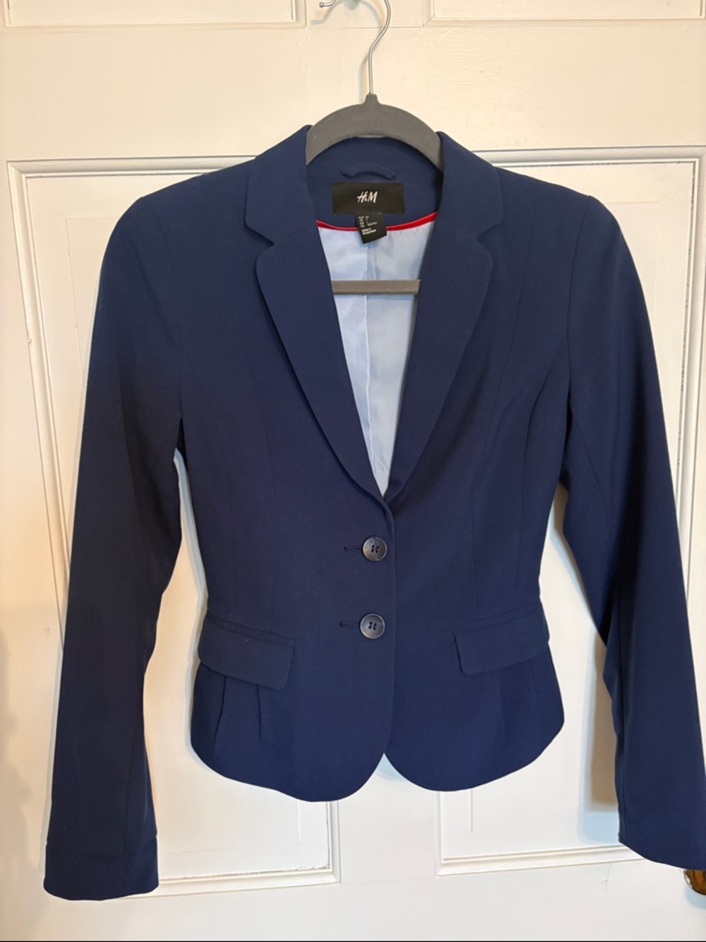 H&M Women's Dark Blue Tailored Two-Button Blazer